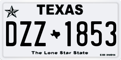 TX license plate DZZ1853