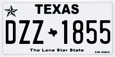 TX license plate DZZ1855