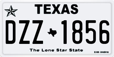 TX license plate DZZ1856