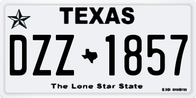 TX license plate DZZ1857