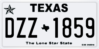 TX license plate DZZ1859