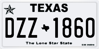 TX license plate DZZ1860