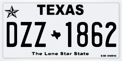 TX license plate DZZ1862