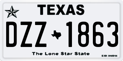 TX license plate DZZ1863