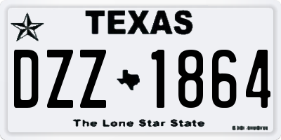 TX license plate DZZ1864