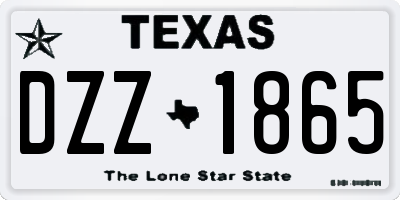 TX license plate DZZ1865