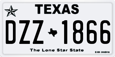 TX license plate DZZ1866