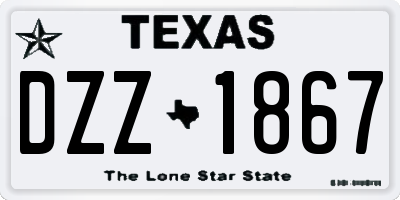 TX license plate DZZ1867