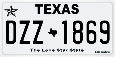 TX license plate DZZ1869