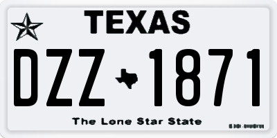 TX license plate DZZ1871