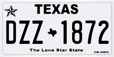 TX license plate DZZ1872