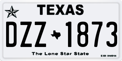 TX license plate DZZ1873