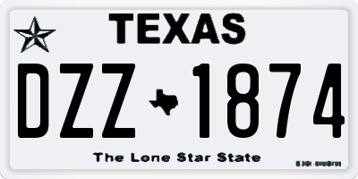 TX license plate DZZ1874