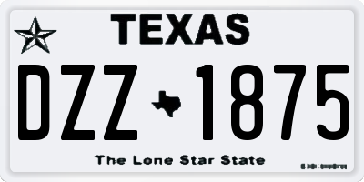 TX license plate DZZ1875