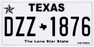 TX license plate DZZ1876