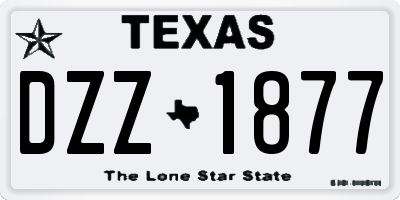 TX license plate DZZ1877