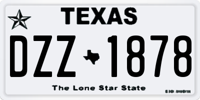 TX license plate DZZ1878