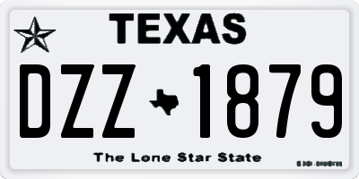 TX license plate DZZ1879