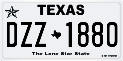 TX license plate DZZ1880