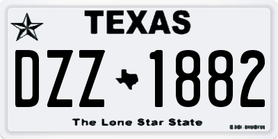 TX license plate DZZ1882