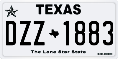 TX license plate DZZ1883