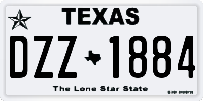 TX license plate DZZ1884