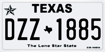 TX license plate DZZ1885