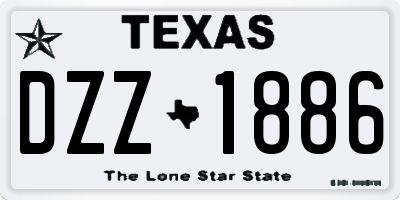 TX license plate DZZ1886