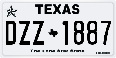 TX license plate DZZ1887