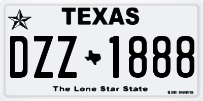 TX license plate DZZ1888