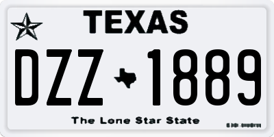 TX license plate DZZ1889