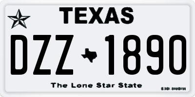 TX license plate DZZ1890