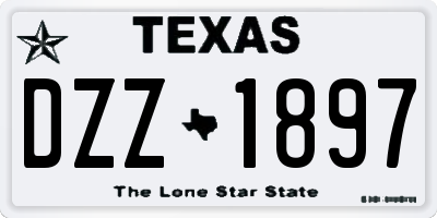 TX license plate DZZ1897