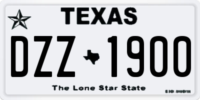 TX license plate DZZ1900