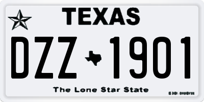 TX license plate DZZ1901