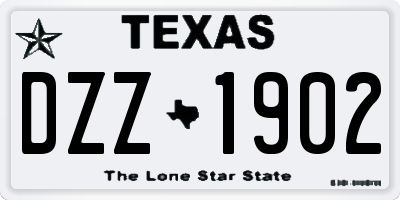 TX license plate DZZ1902