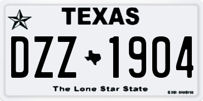 TX license plate DZZ1904