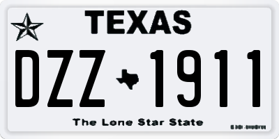 TX license plate DZZ1911