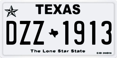 TX license plate DZZ1913