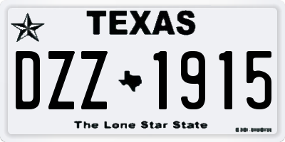 TX license plate DZZ1915