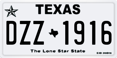 TX license plate DZZ1916