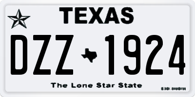 TX license plate DZZ1924