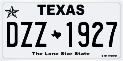 TX license plate DZZ1927