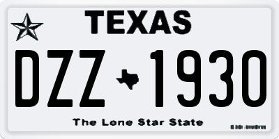 TX license plate DZZ1930