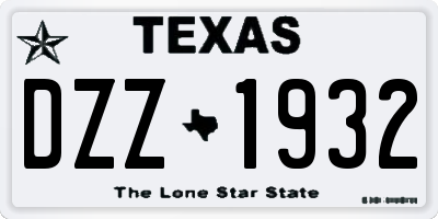 TX license plate DZZ1932