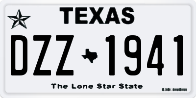 TX license plate DZZ1941