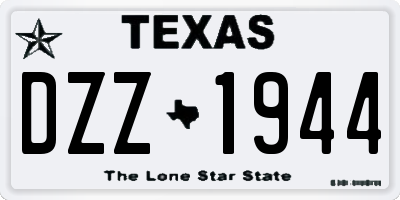 TX license plate DZZ1944