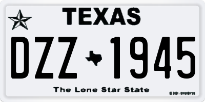 TX license plate DZZ1945