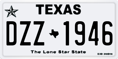 TX license plate DZZ1946