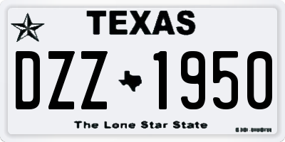 TX license plate DZZ1950